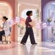 Patient moving through a calm three-stage OB-GYN referral corridor